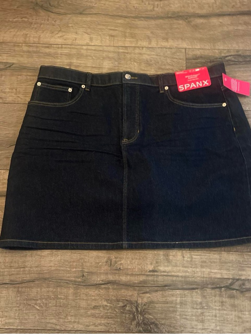 SPANX Dark Indigo Denim Skirt